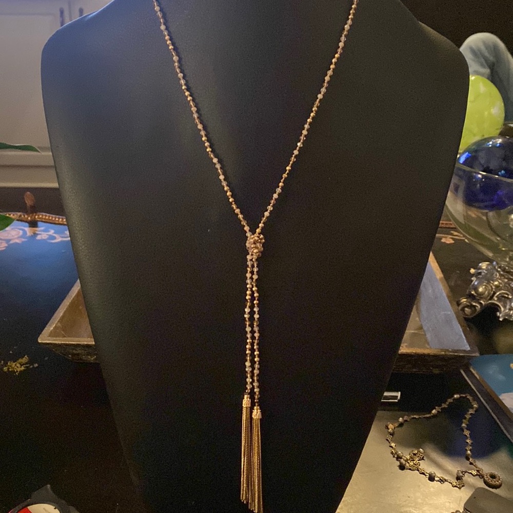 Kendra Scott 40” gold lariat necklace